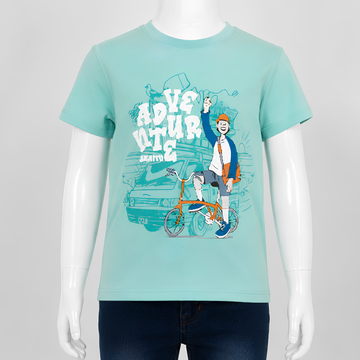 Boys Printed Round Neck Half Sleeve T-shirt