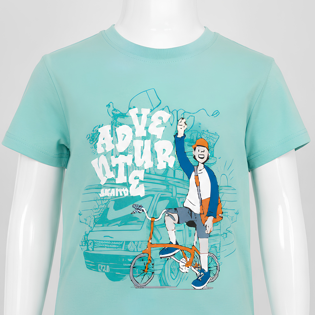Boys Printed Round Neck Half Sleeve T-shirt
