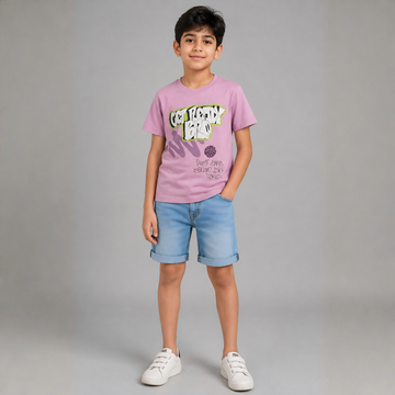 Boys Printed Round Neck Half Sleeve T-shirt