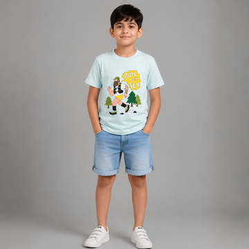 Boys Printed Round Neck Half Sleeve T-shirt