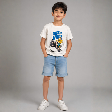 Boys Printed Round Neck Half Sleeve T-shirt