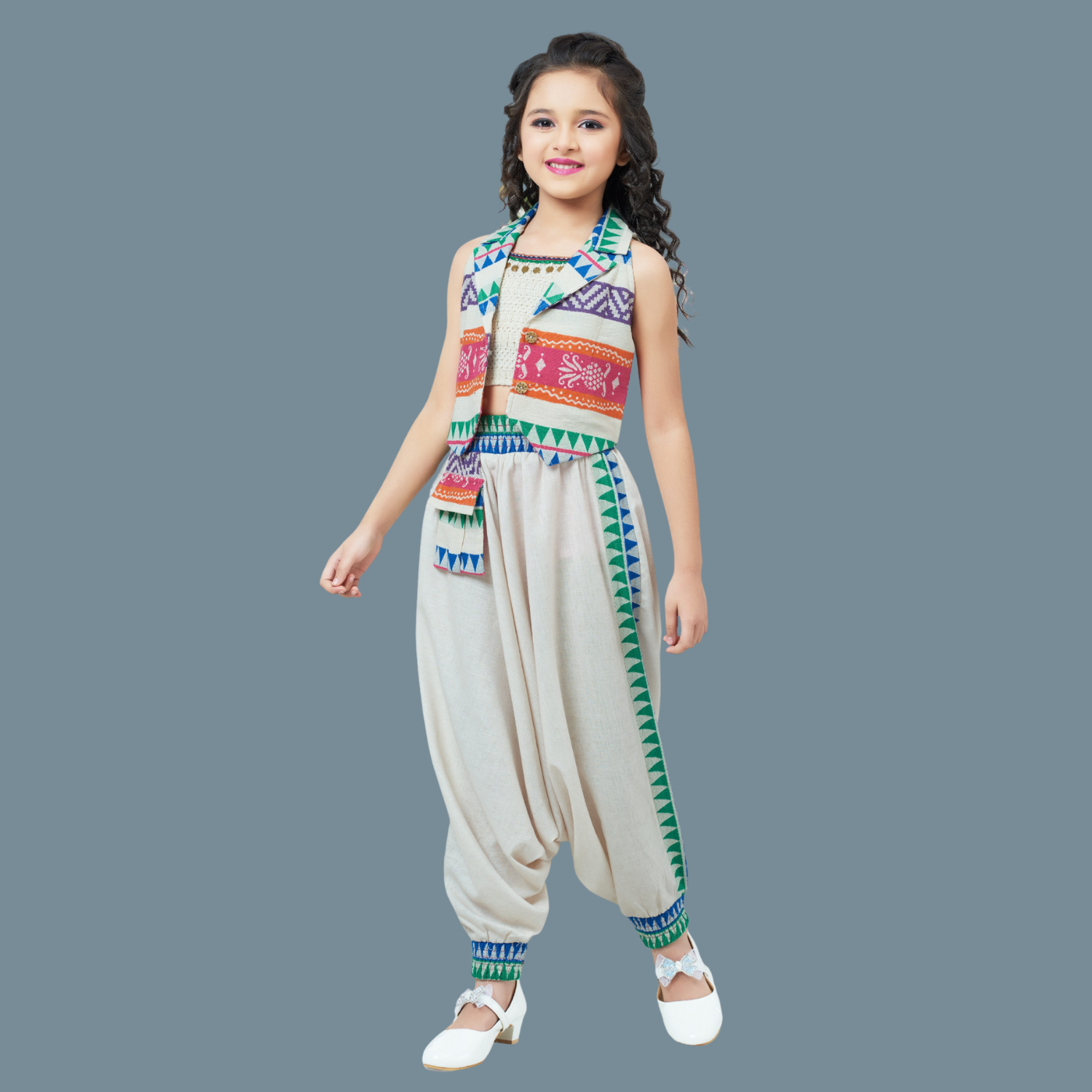 Ethnic Set Printed Dhoti Kurti for Girls
