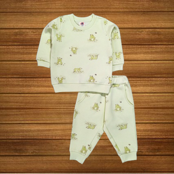 Zero Interlock Knit Full Sleeves T-Shirt & Lounge Pant Set with Animal Print