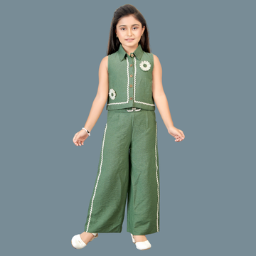 Elegant Embellished Top With Palazzo Set