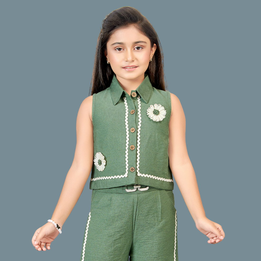 Elegant Embellished Top With Palazzo Set