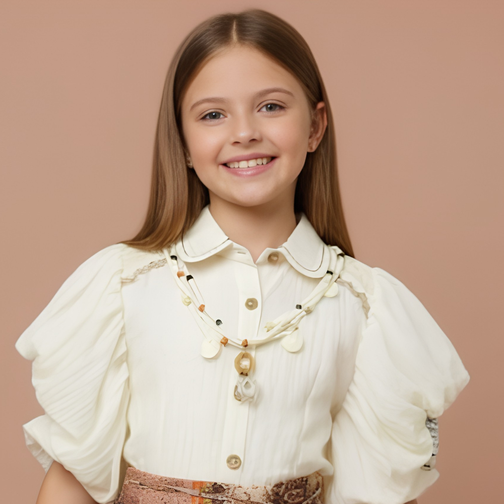 Girls Floral Print Long Skirt & Top