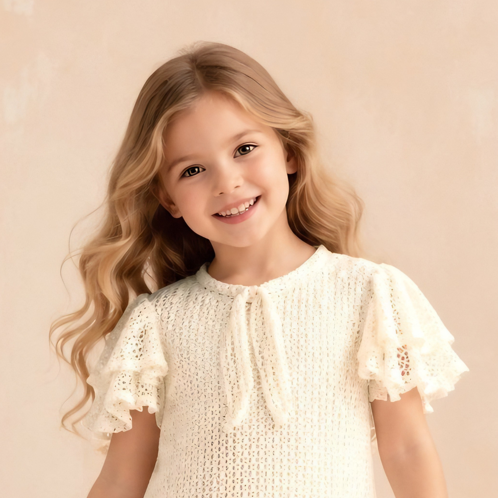 White Shift Dress with Colorful Floral Frock For Girls