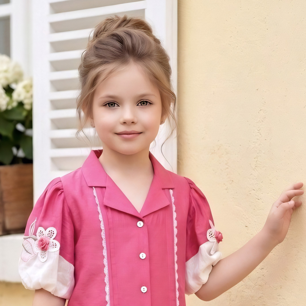 Girls Floral Printed Pant Set