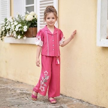 Girls Floral Printed Pant Set
