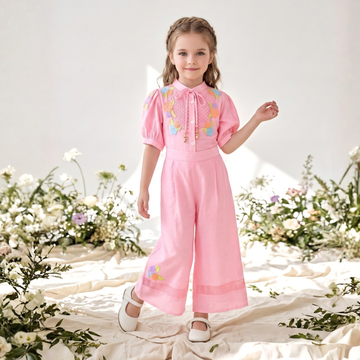 Girls Stylish Floral Printed Pant Set