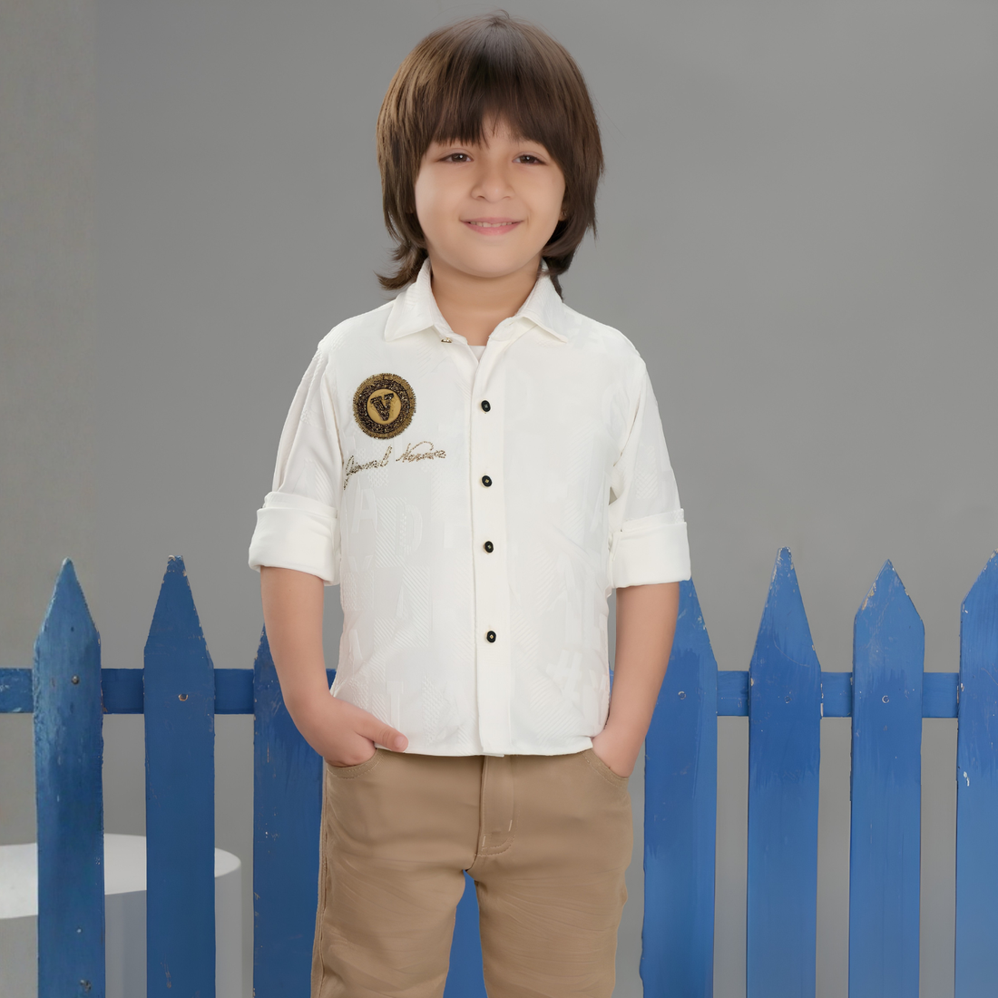 Boys White Formal Shirt & Trouser Set