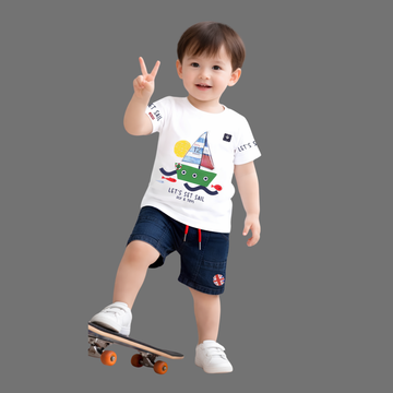 Boys Stylish Printed T-Shirt & Shorts Set