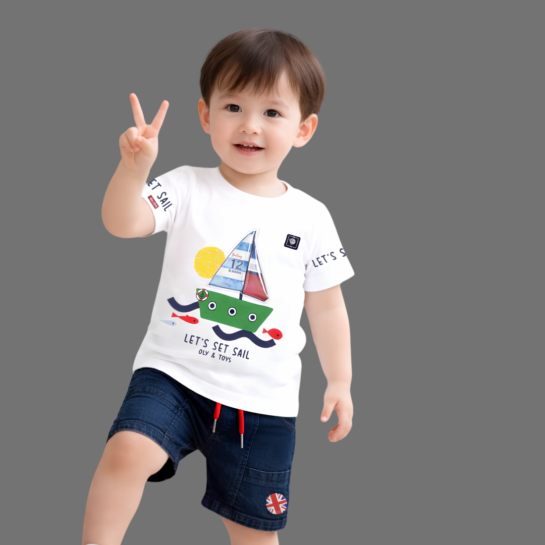 Boys Stylish Printed T-Shirt & Shorts Set