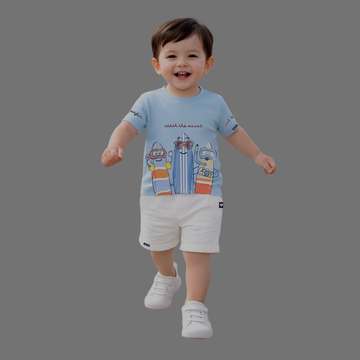 Boys Stylish Printed T-Shirt & Shorts Set