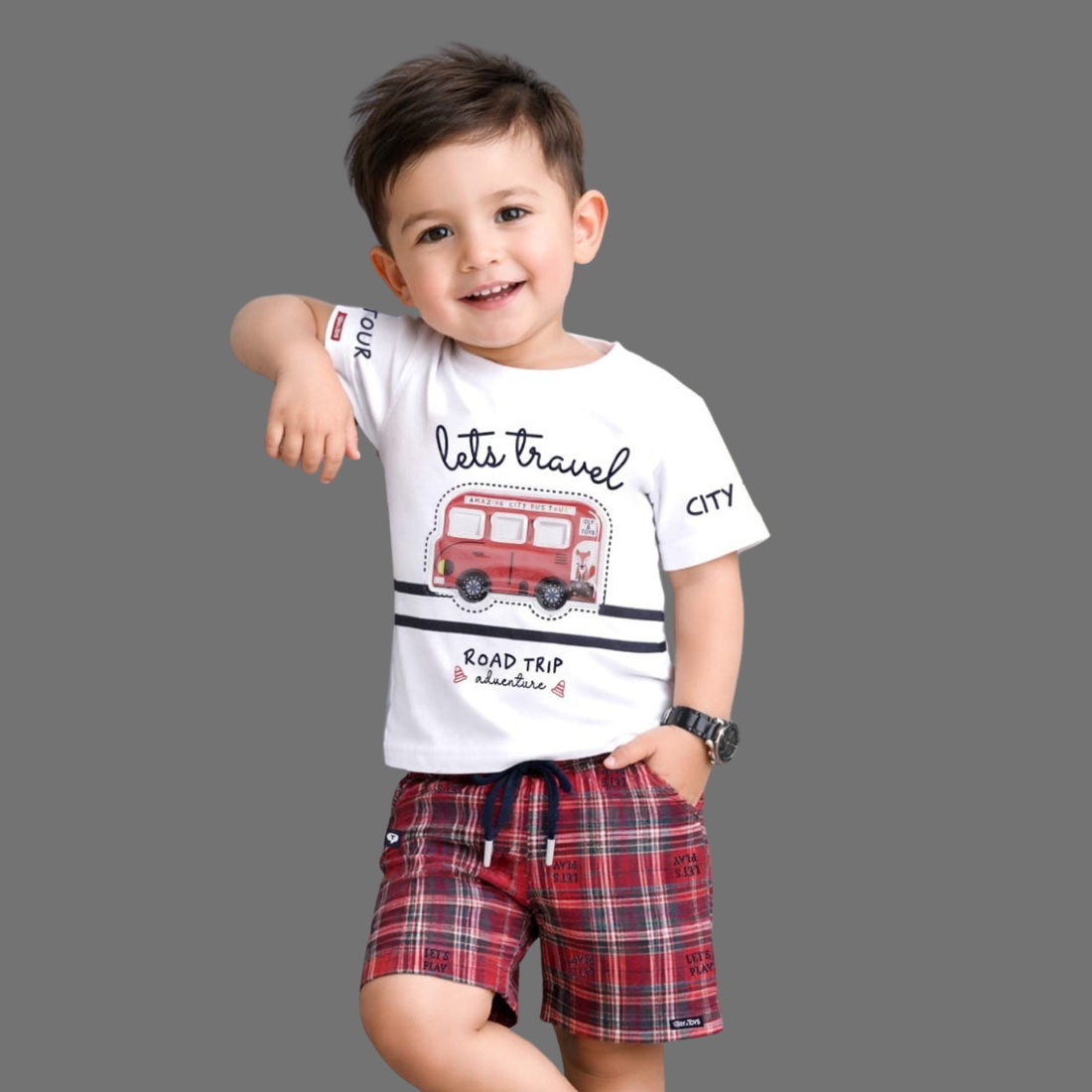 Boys Stylish Printed T-Shirt & Shorts Set