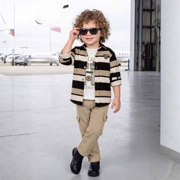 Boys Stylish Shirt & Cargo Pants Set