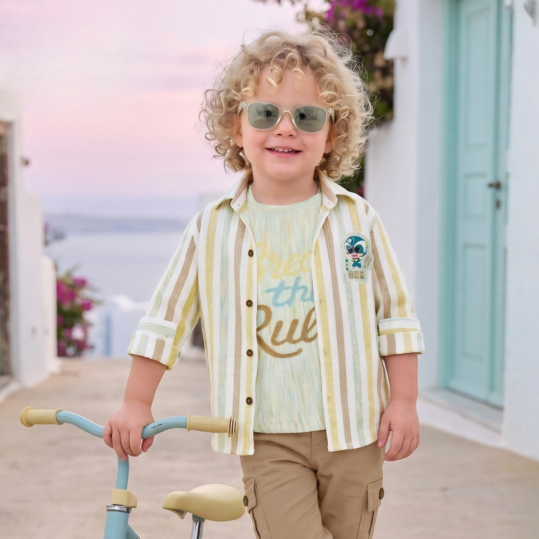 Stylish Yellow Shirt & Cargo Pant Set For Boys