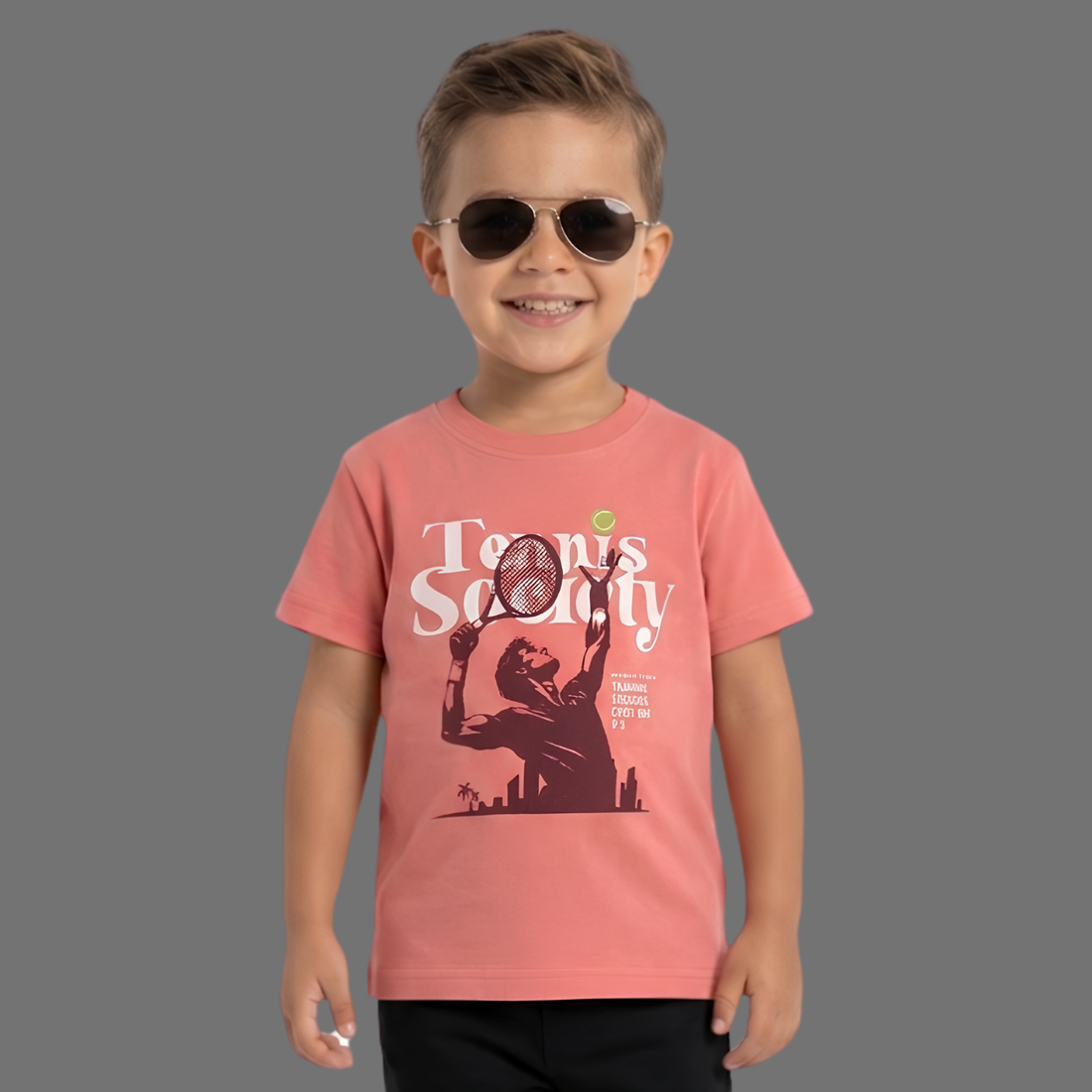 Boys Printed Round Neck Half Sleeve T-shirt