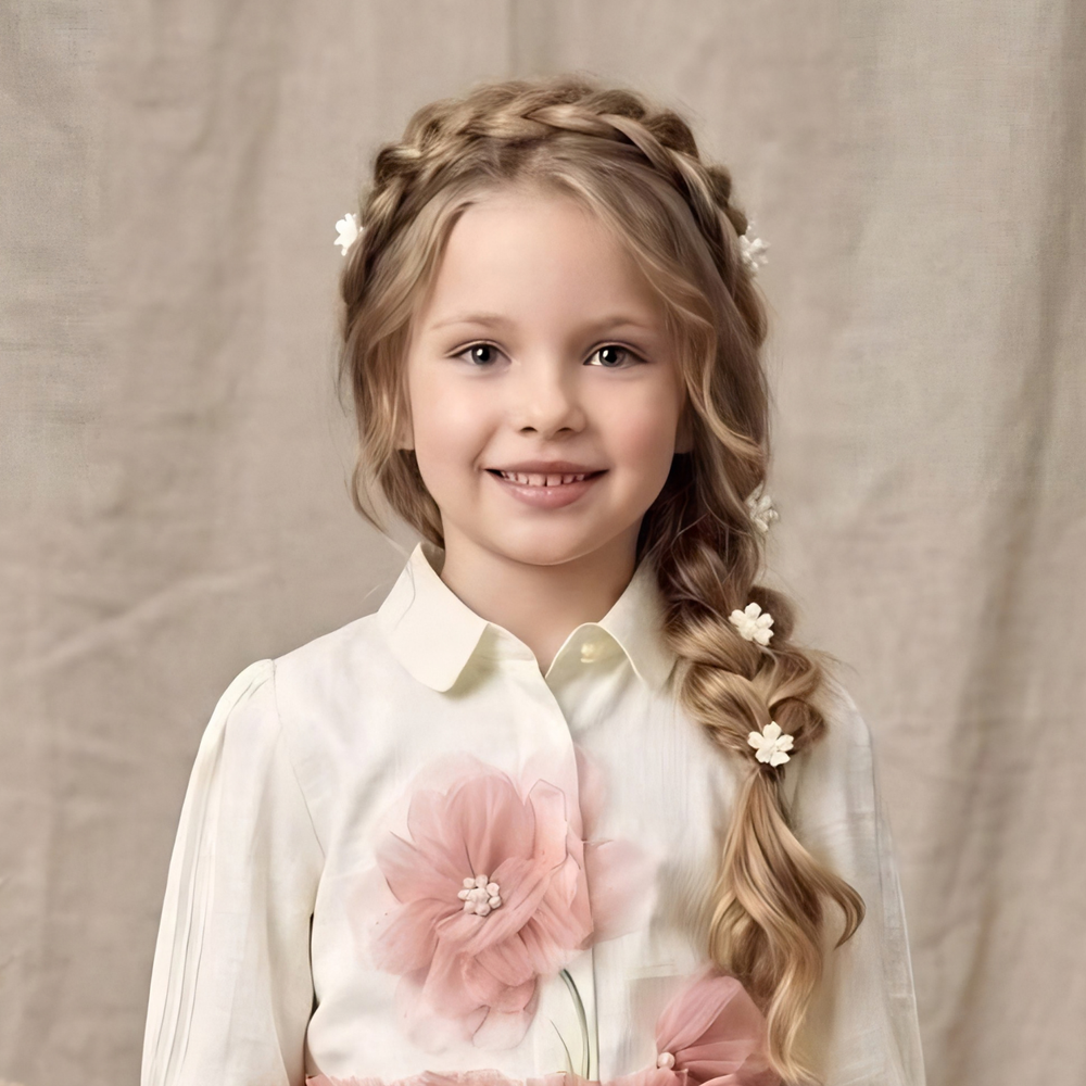 Girls Cute Full Sleeves Top with Flared Skirt Top Set