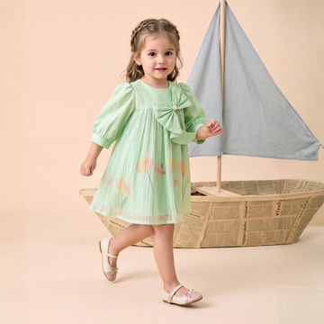 Girls' Green Fancy Party Frock