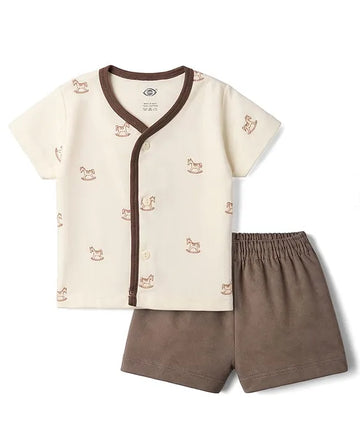 Zero Half Sleeves Printed T-Shirt & Shorts Suit