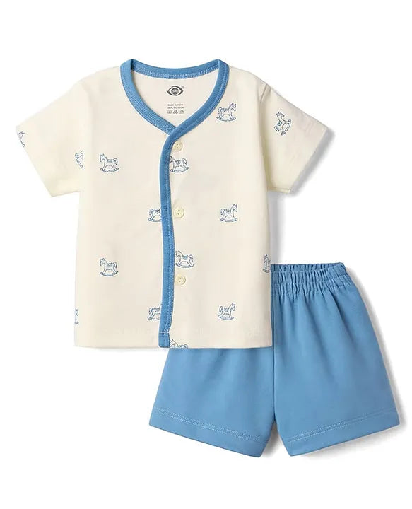 Zero Half Sleeves Printed T-Shirt & Shorts Suit