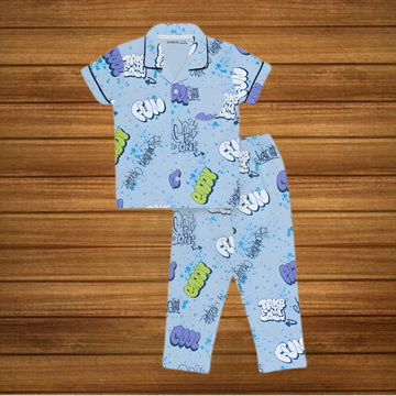 Girls Printed Cotton Night Suit