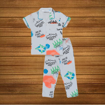 Girls Printed Cotton Night Suit