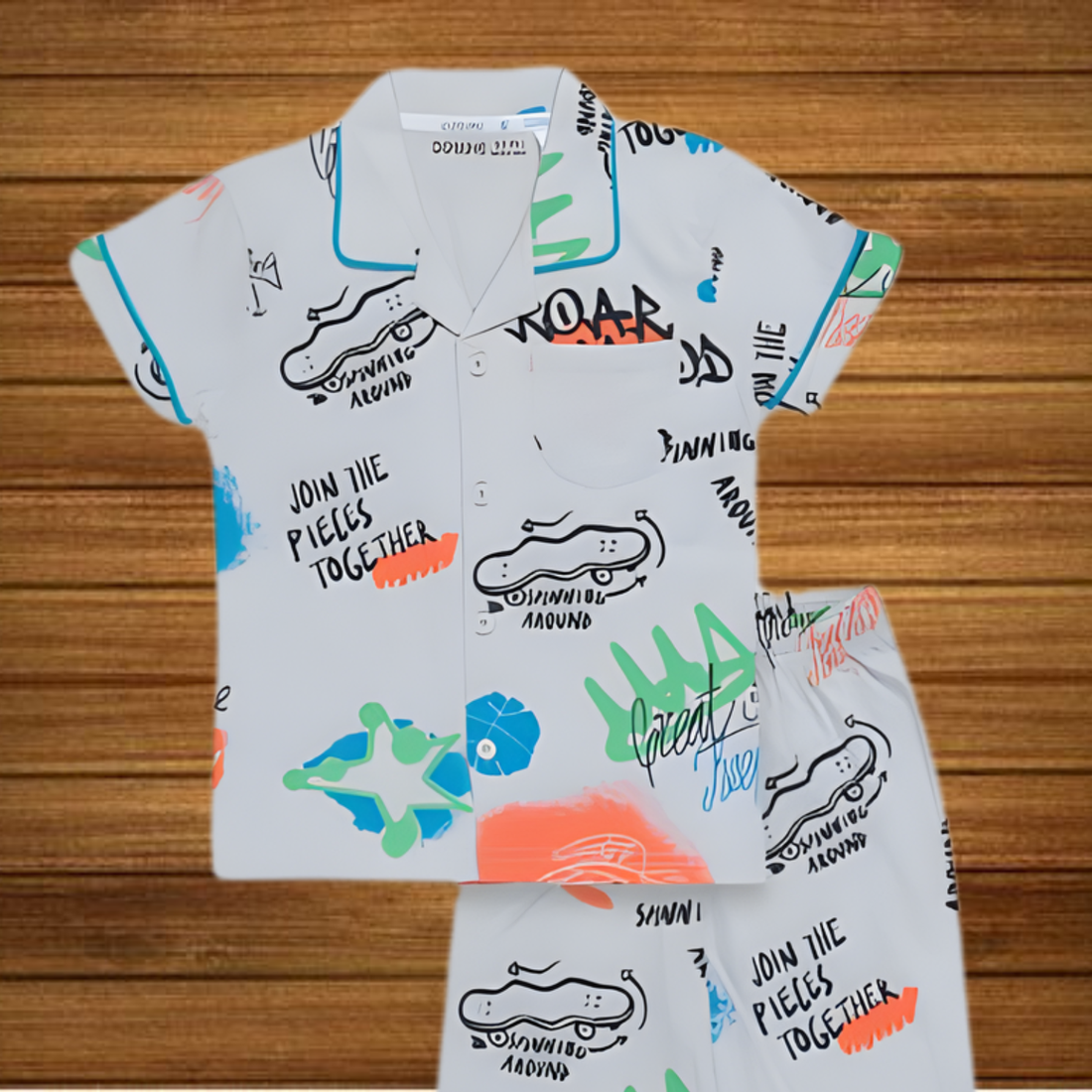 Girls Printed Cotton Night Suit