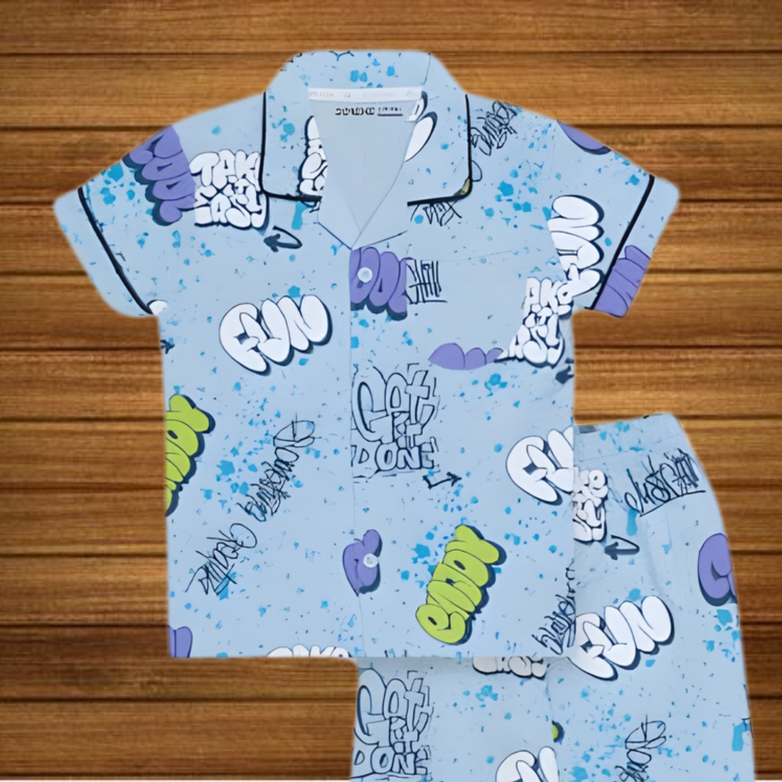 Girls Printed Cotton Night Suit