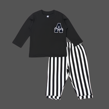 Stylish Boys Striped Pant Full Sleeves T-Shirt Set