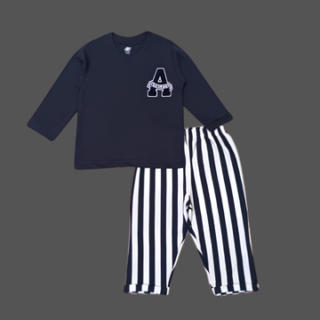 Stylish Boys Striped Pant Full Sleeves T-Shirt Set