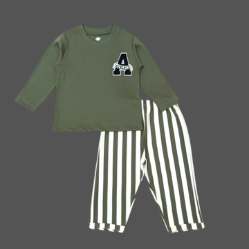 Stylish Boys Striped Pant Full Sleeves T-Shirt Set