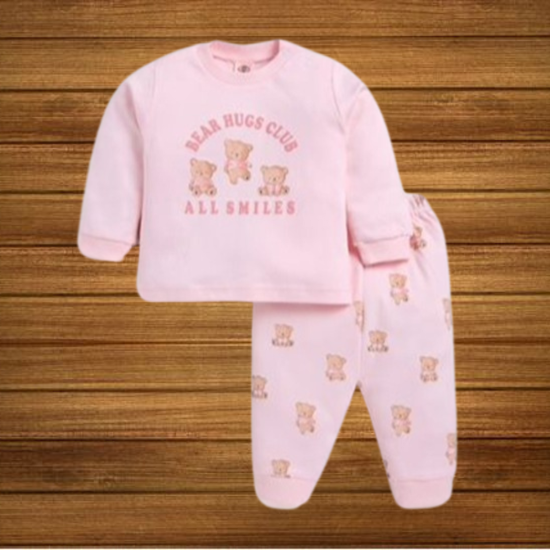 Zero Interlock Knit Full Sleeves T-Shirt & Lounge Pants Set With Arctic Animals