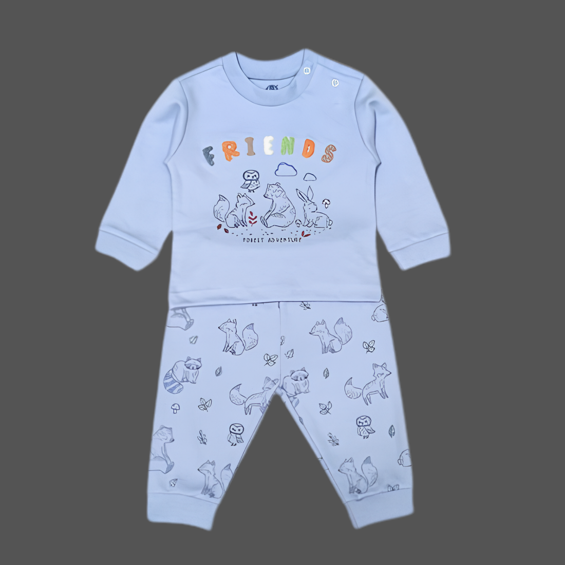 Zero Knitted Full Sleeves Animal Printed T-Shirt & Joggers Pant Set