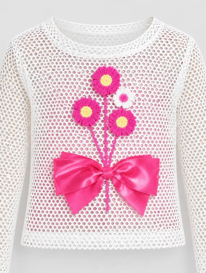 Girls Rani Crochet Mesh Top and Skirt Set