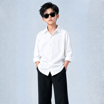 Boy Full Sleeve White Regular Fit Shirt