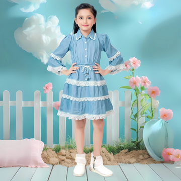 Stylish Girls' Soft Denium Frock