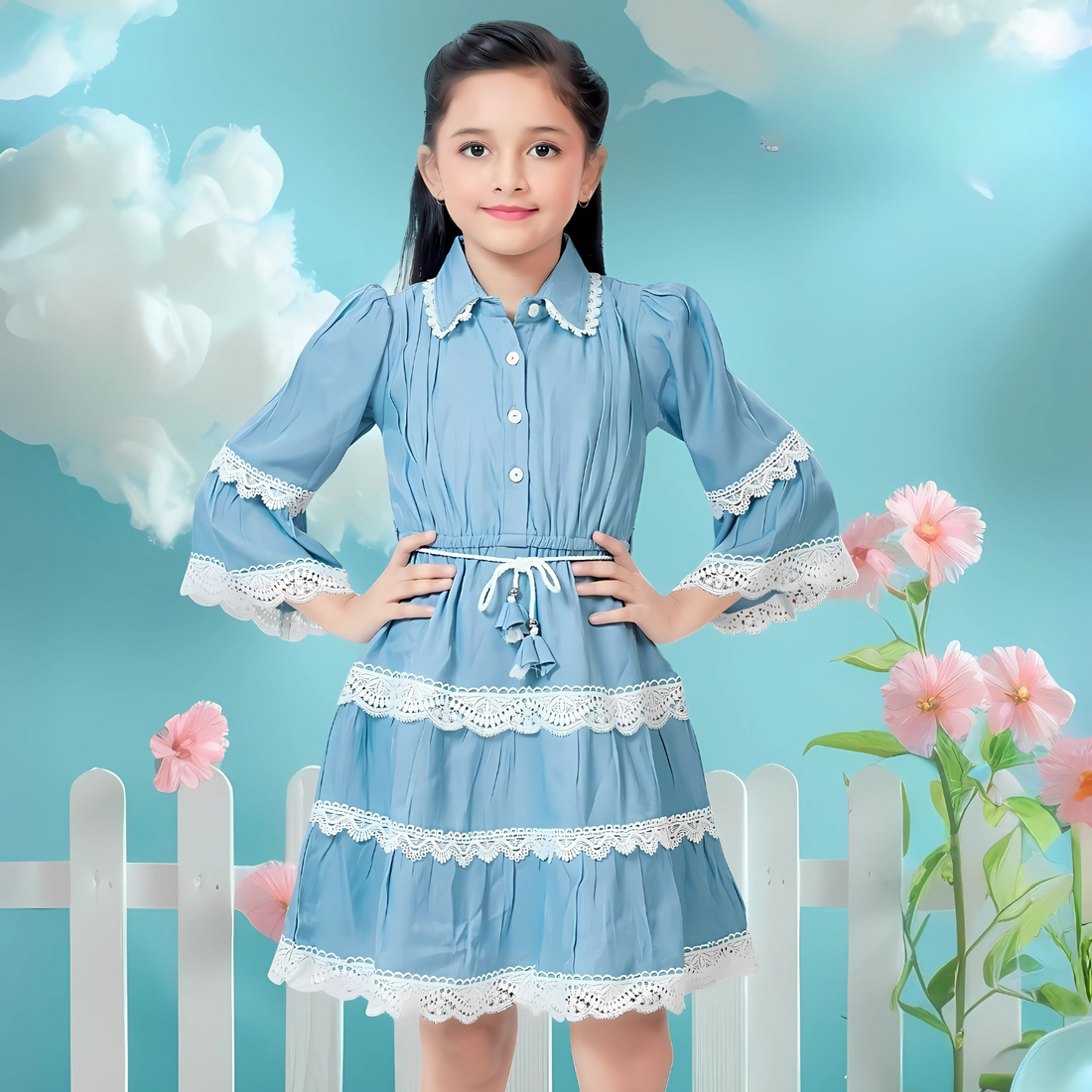 Stylish Girls' Soft Denium Frock