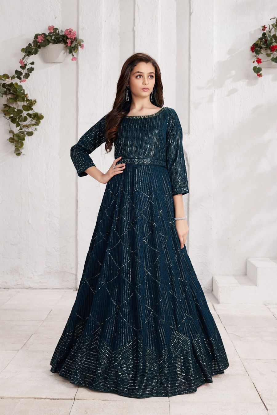 Girls Blue Ball Gown