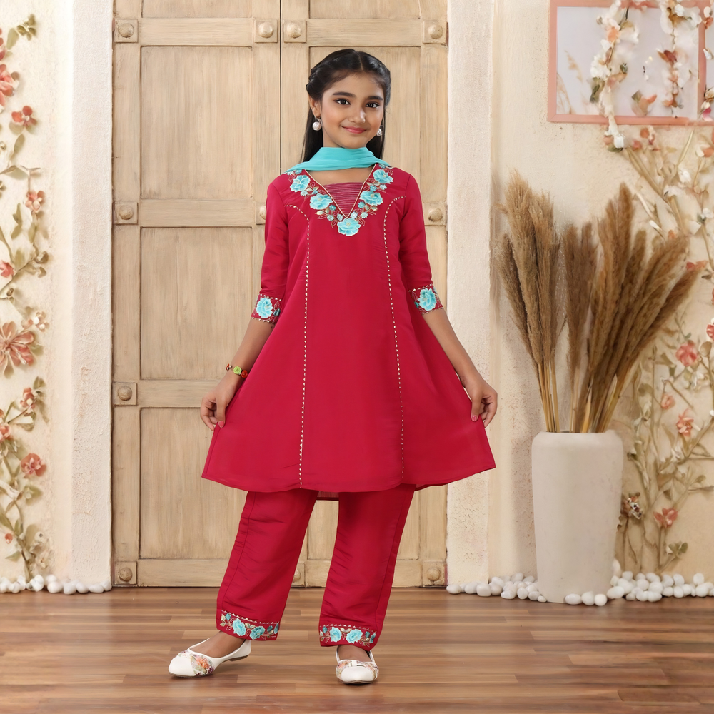 Girls Party Wear Kurti and Pant Set for Festivals
