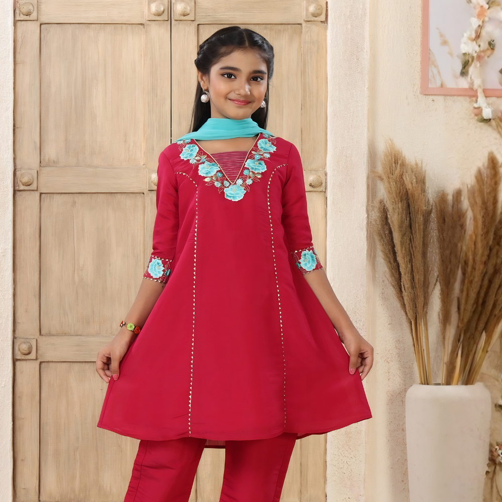 Girls Party Wear Kurti and Pant Set for Festivals