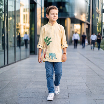 Boys Stylish Kurta Shirts Mandarin Collar