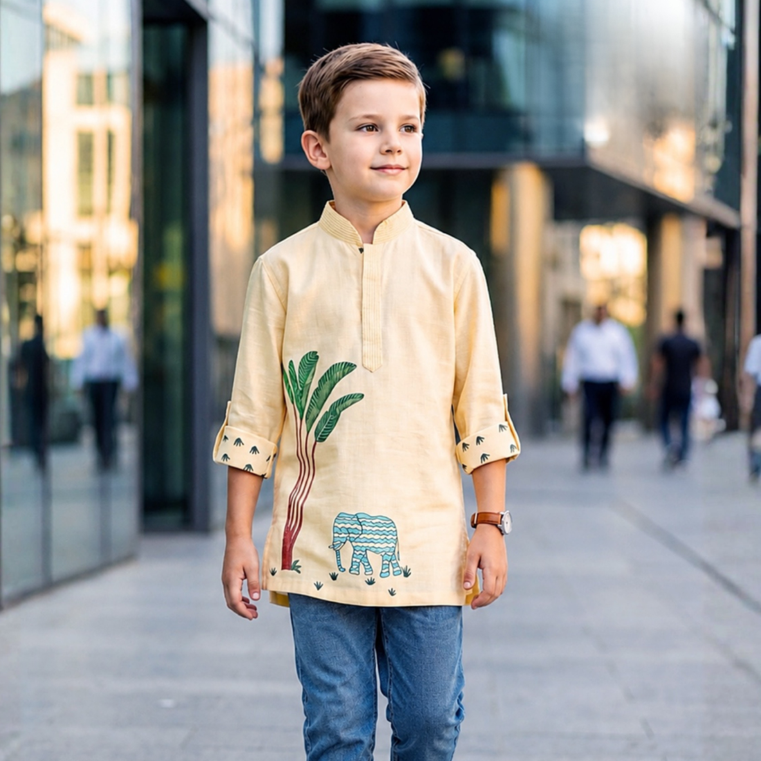 Boys Stylish Kurta Shirts Mandarin Collar