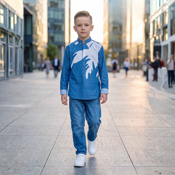 Boys Cotton Blend Printed Shirt | Full Sleeve Shirt