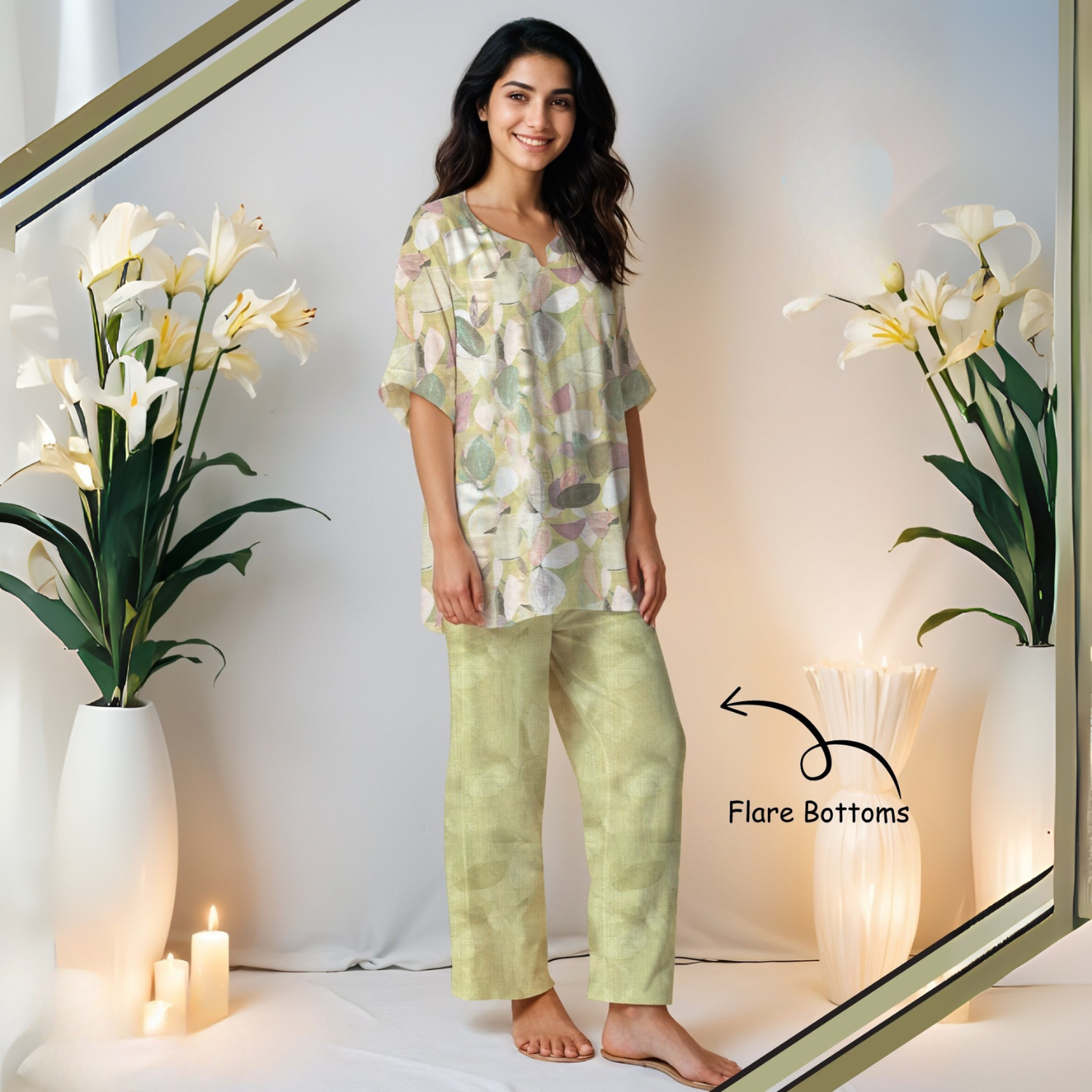 Printed Women Pure Cotton Top & Pyjama Night Suit