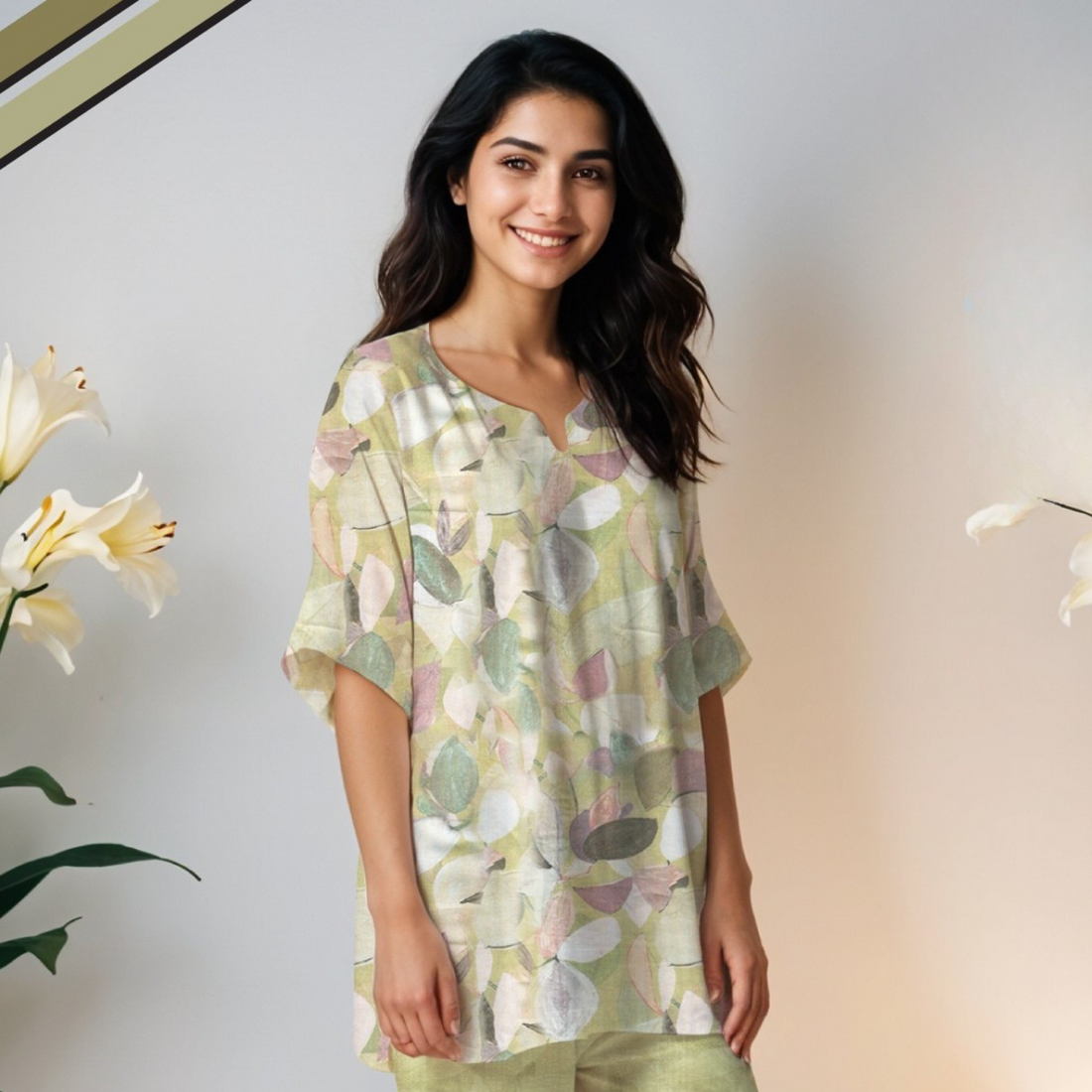 Printed Women Pure Cotton Top & Pyjama Night Suit