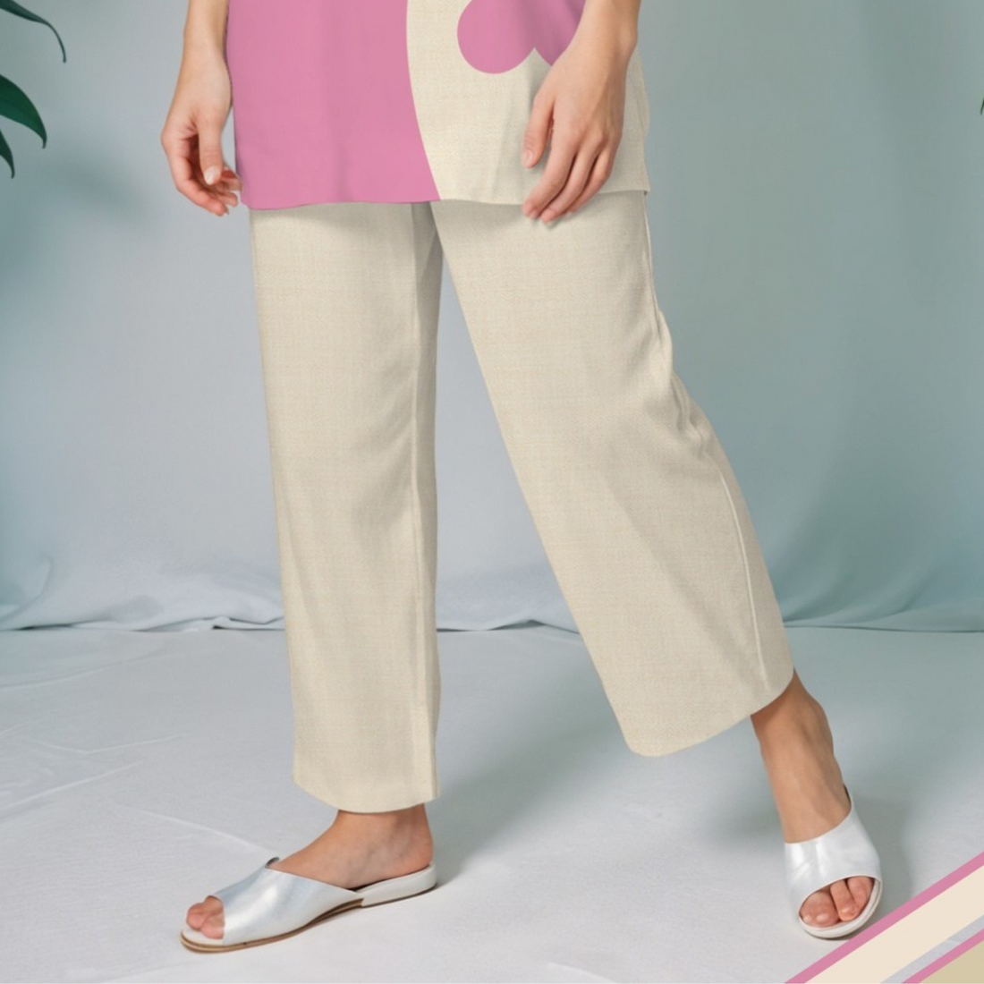 Pink Print Oversized Airport Look Cord Set