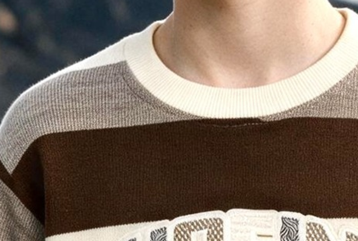 Boys Brown Striped Pullover