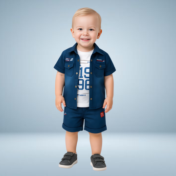 Boys Blue Denim Baba-Suit